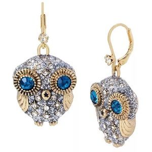 Betsey Johnson Owl Drop Earrings